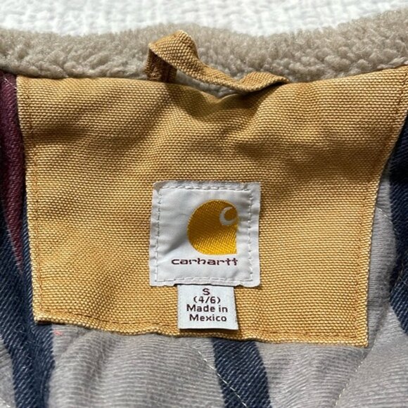 Women’s Carhartt Utility Barn Coat Lined Fleece Collar Tan Size Small (4-6) - Picture 7 of 16